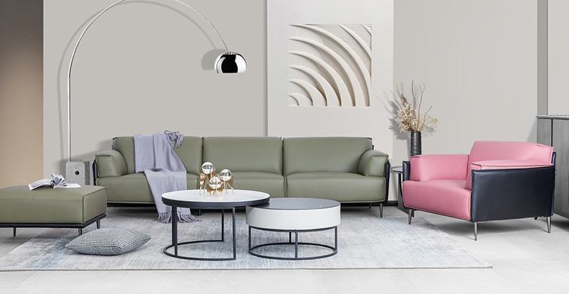 Moderni minimalistinen olohuoneen nahkasohvayhdistelmä 620060